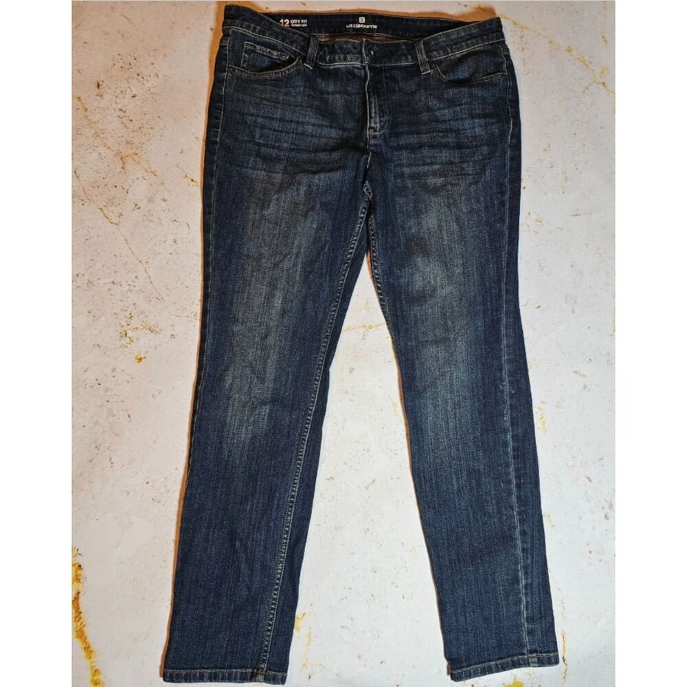Liz Claiborne Women’s Jeans Size 12 City Fit Skinny Leg Dark Wash Denim EUC
